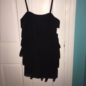 BLACK RUFFLE DRESS FROM LOFT